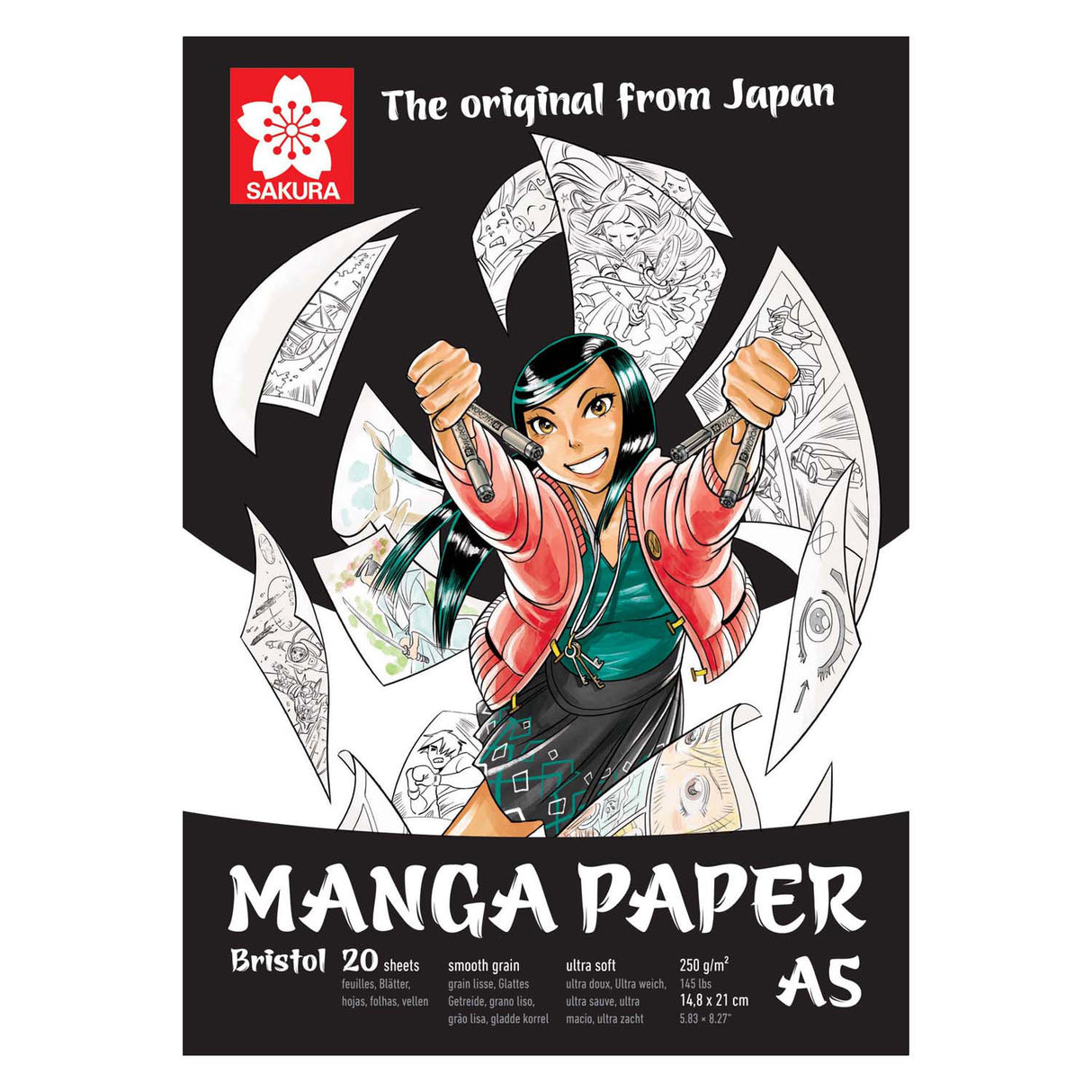 Papier manga Sakura a5, 250g, 20 feuilles