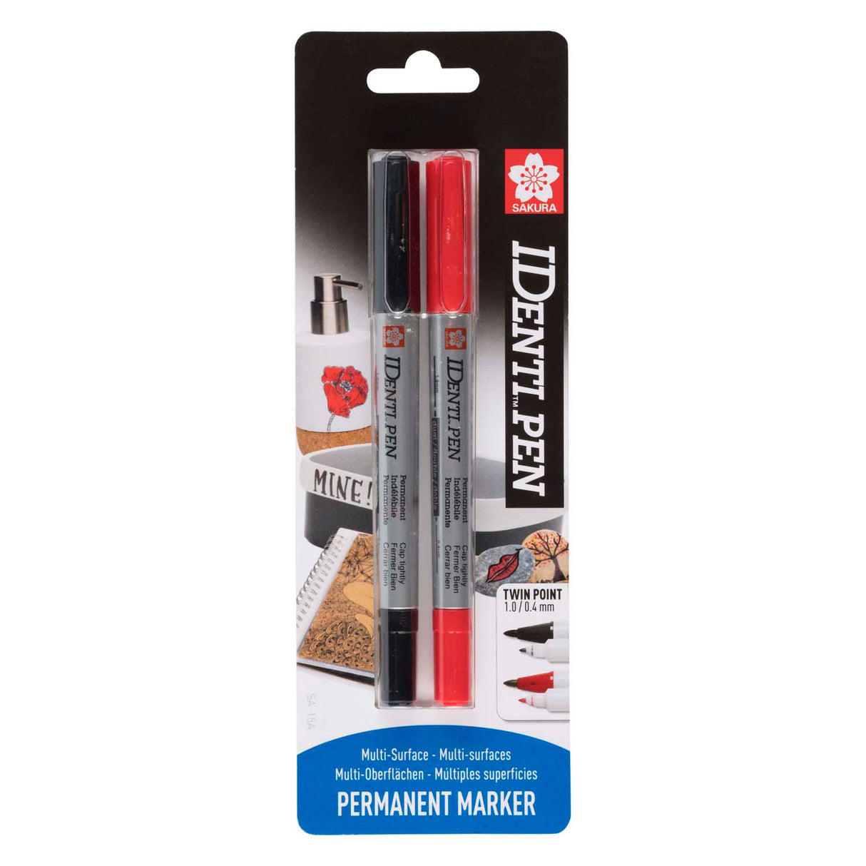 Sakura identi pen blister noir rouge 2 pièces