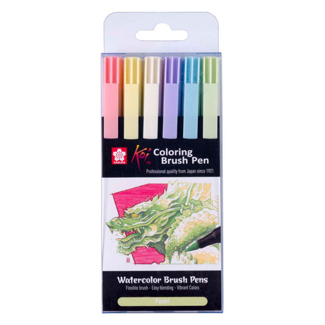 Ensemble de stylos pinceaux Sakura couleurs pastel - marqueurs créatifs pour dessiner et colorier.