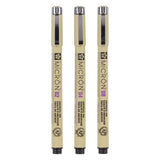 Sakura pigma micron trousse 3 fineliners noir 02-04-08