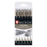 Sakura pigma micron trousse 6 fineliners noir