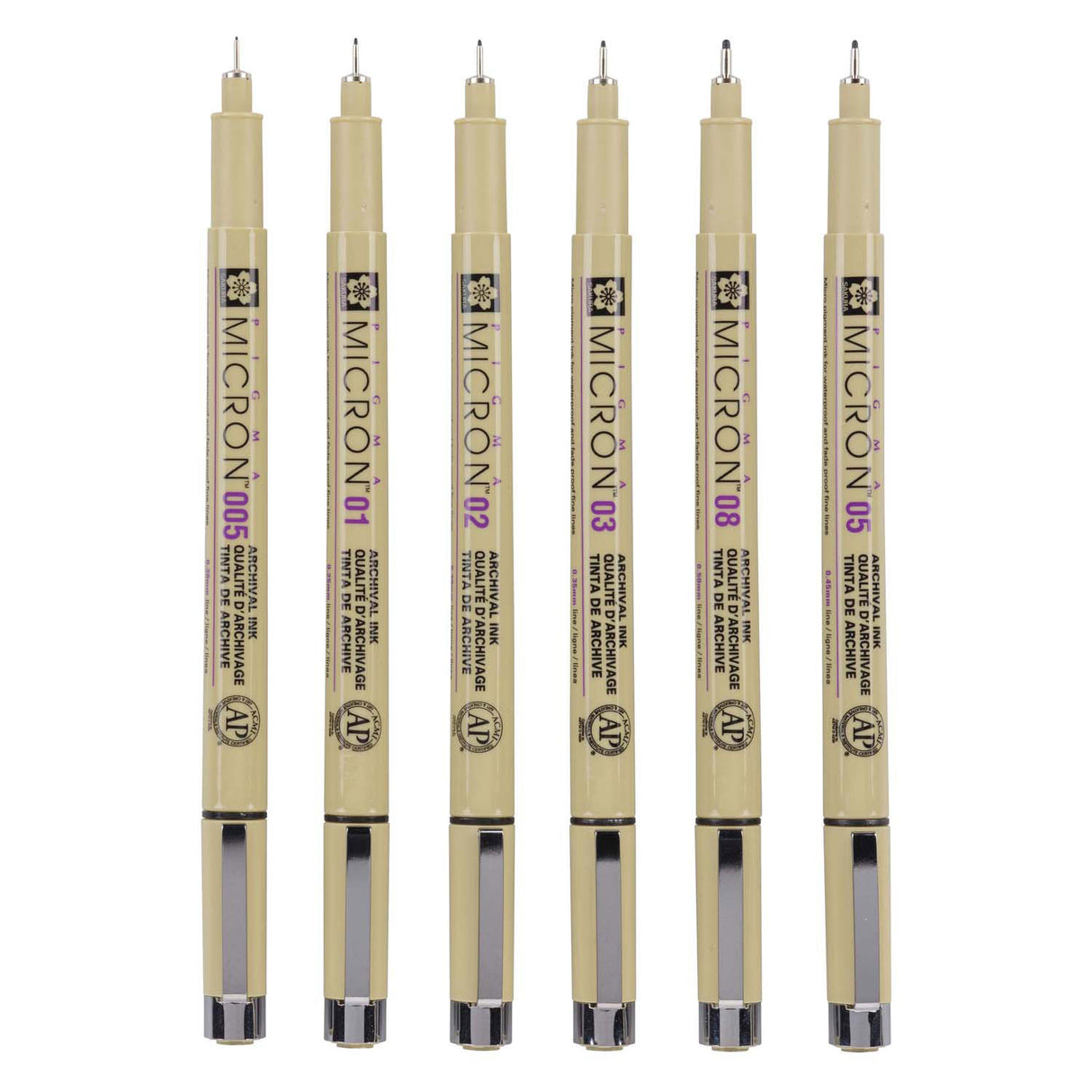 Sakura pigma micron trousse 6 fineliners noir