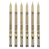 Sakura pigma micron trousse 6 fineliners noir