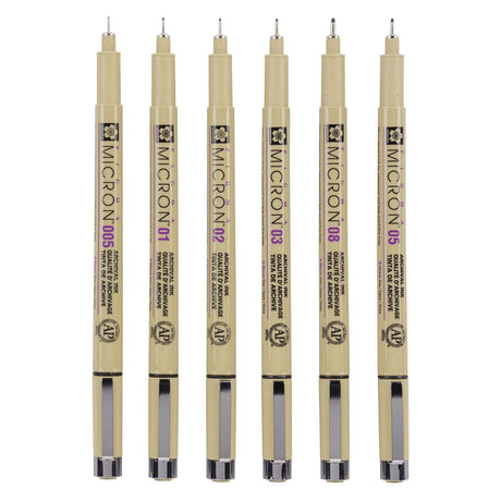 Sakura pigma micron trousse 6 fineliners noir