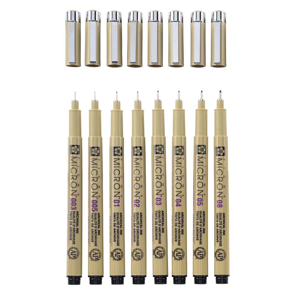 Sakura pigma micron trousse 8 fineliners noir
