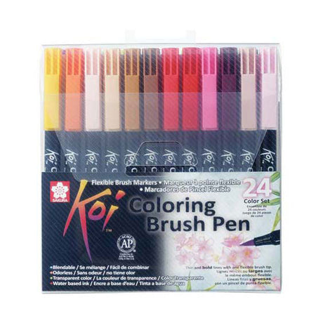 Ensemble de stylos pinceaux de coloration Sakura koi, 24 couleurs