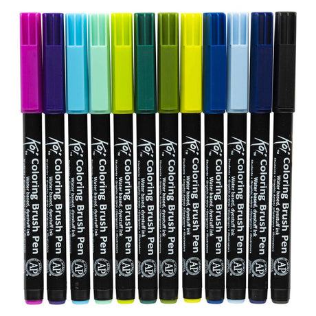 Ensemble de stylos pinceaux de coloration Sakura koi, 24 couleurs