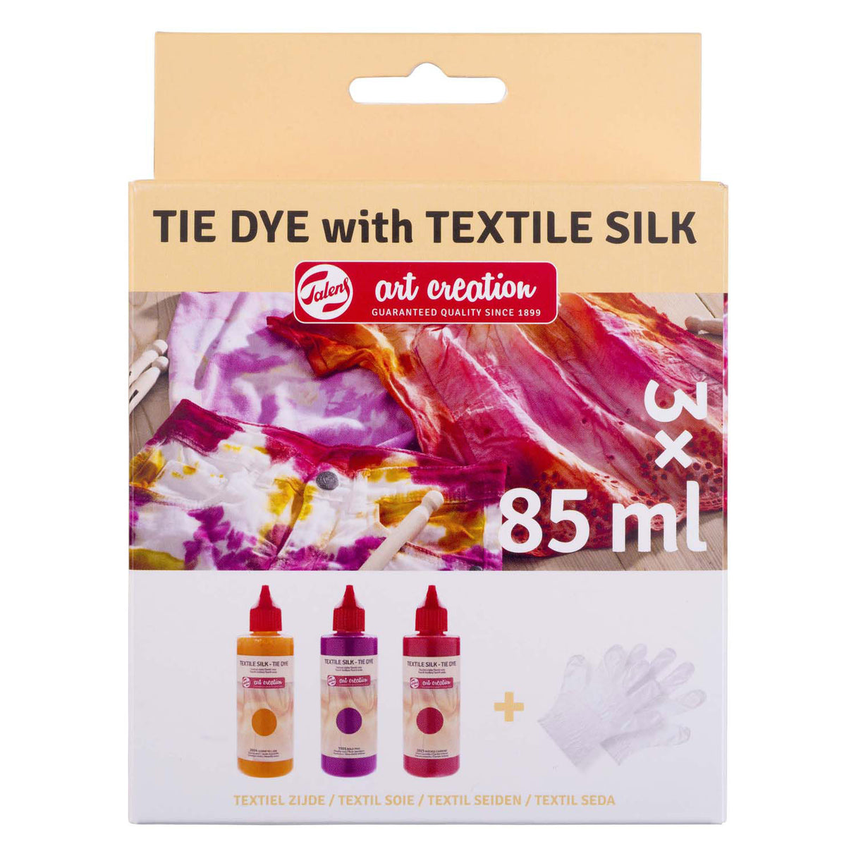 Talens art création set tie-dye rose, 3x 85ml