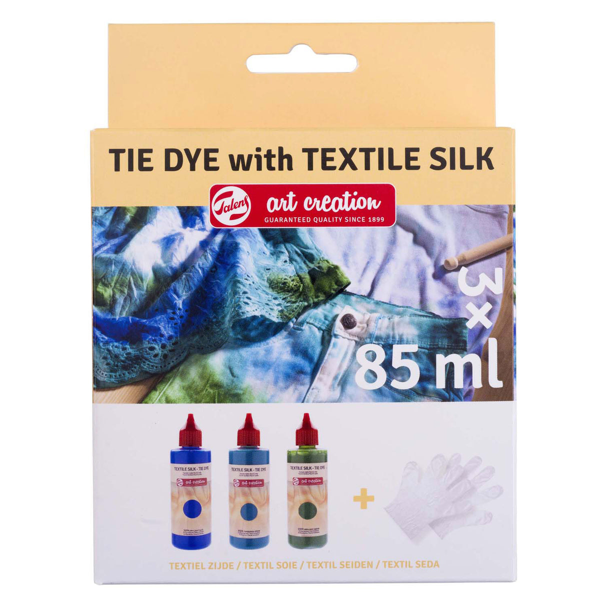 Talens art création tie-dye set bleu, 3x85ml