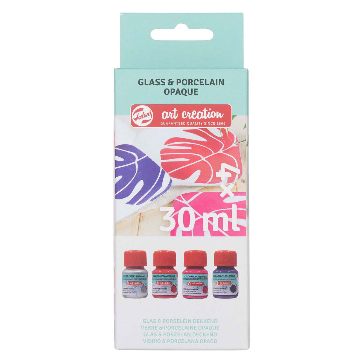 Talens art creat.verre porcelaine opaque 4 x30ml rose argent