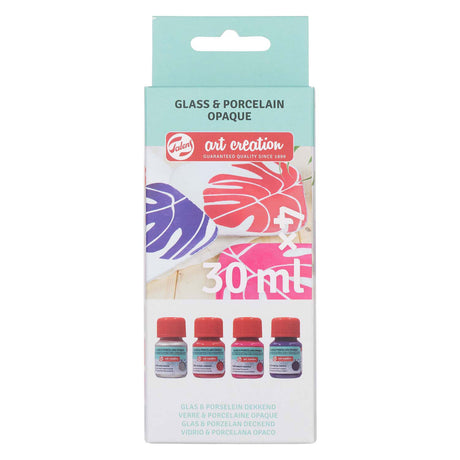 Talens art creat.verre porcelaine opaque 4 x30ml rose argent