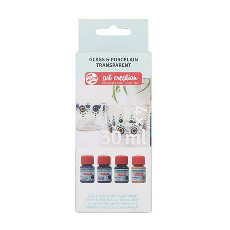 Talens art création verre porcelaine transp. 4x30ml bleu