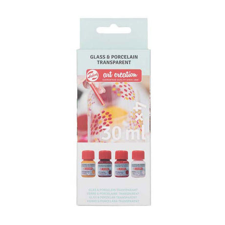 Talens art création verre porcelaine transp. 4x30ml de givre de roses
