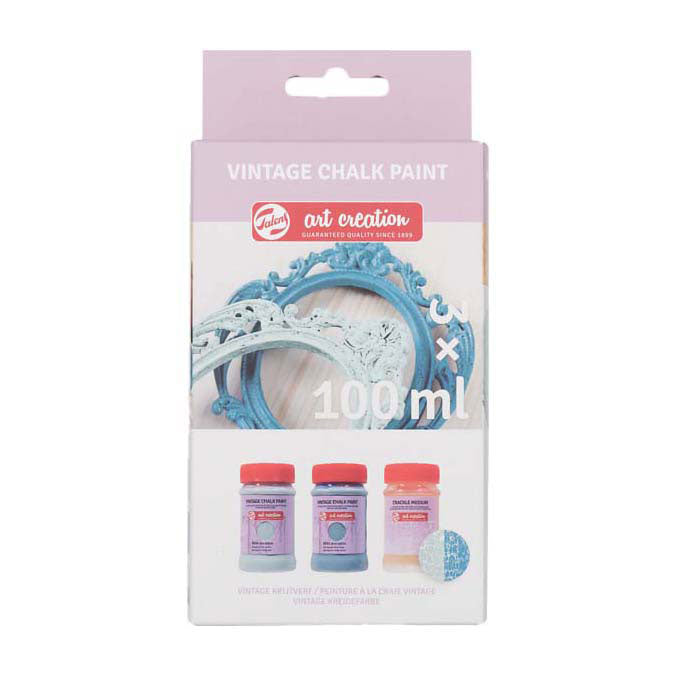 Talens art création vintage set 2 bleus et craquelures