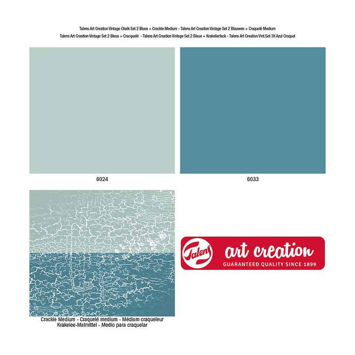 Talens art création vintage set 2 bleus et craquelures