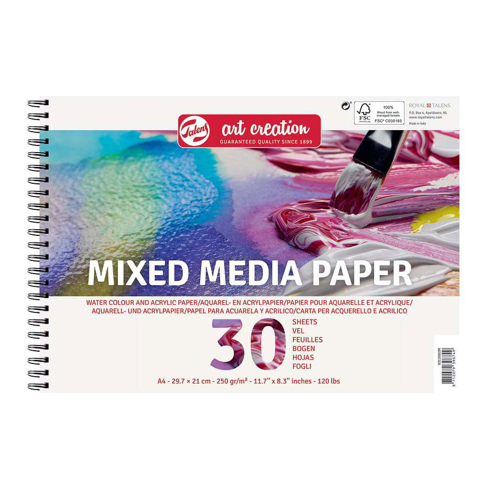 Talens art création papier technique mixte a4 250 g 30 feuilles