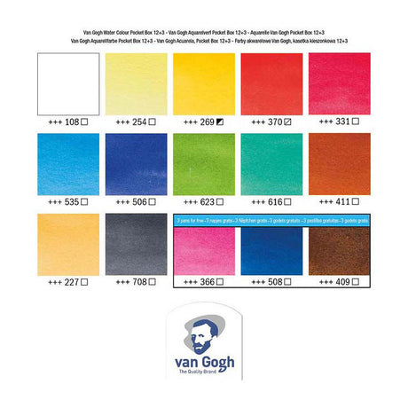 Bruynzeel van Gogh boîte de poche de peinture aquarelle couleurs de base