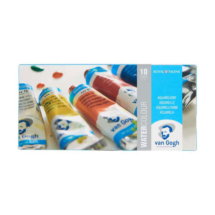 Ensemble de peinture aquarelle Bruynzeel van Gogh avec 10 couleurs en tubes de 10 ml