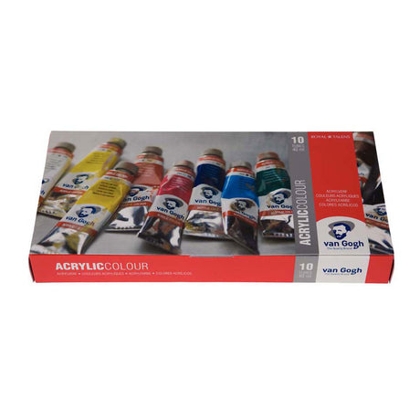 Kit de base de peinture acrylique Van Gogh avec 10 couleurs en tubes de 40 ml