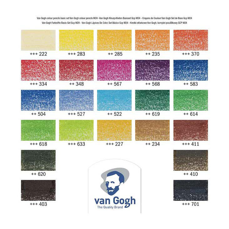 Ensemble de base de crayons de couleur Bruynzeel van Gogh avec 24 couleurs