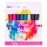 Bruynzeel – ensemble de stylos pinceaux ecoline, galaxie, 10 couleurs