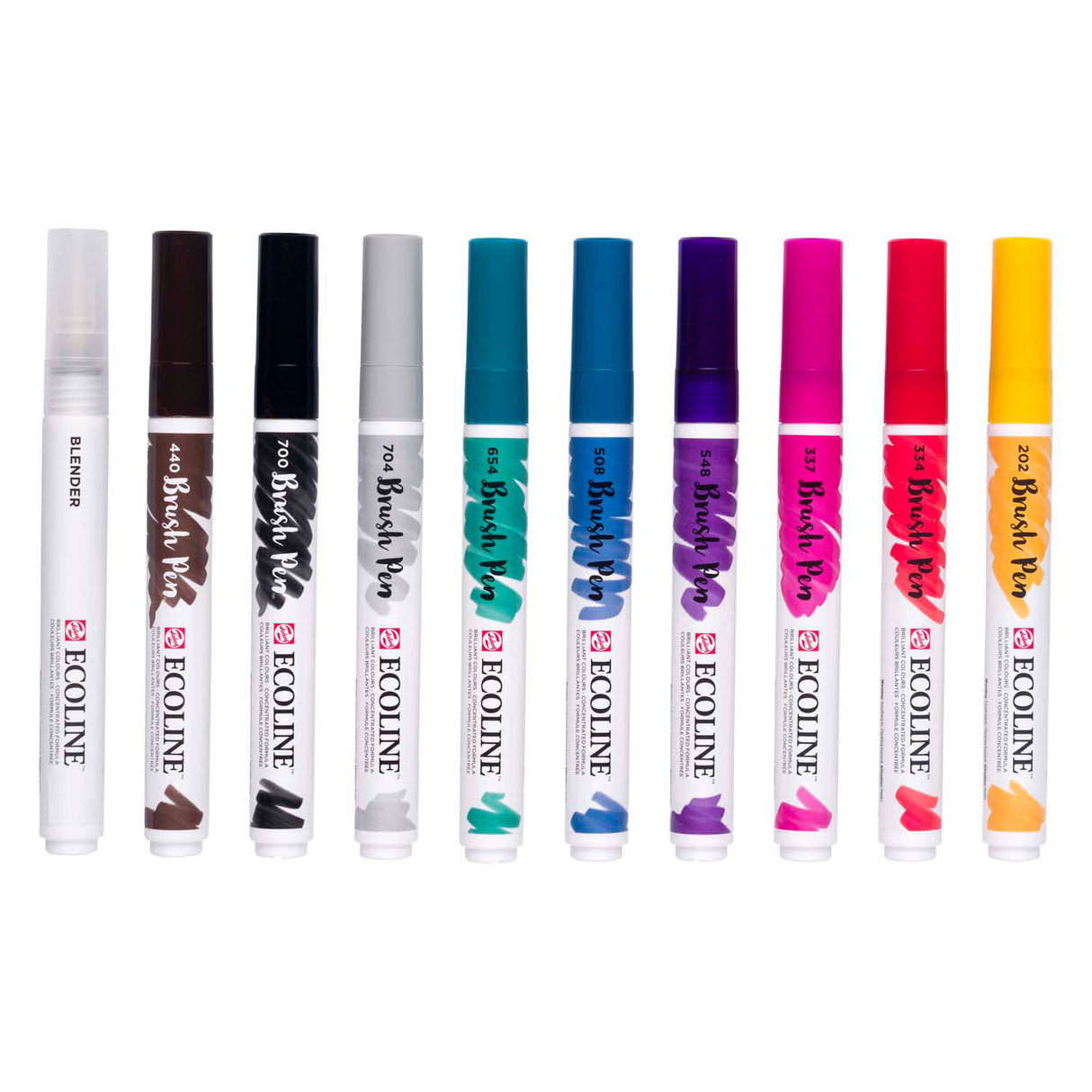 Bruynzeel – ensemble de stylos pinceaux ecoline, galaxie, 10 couleurs