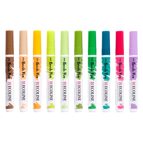 Bruynzeel ecoline – ensemble de stylos pinceaux botaniques, 10 couleurs