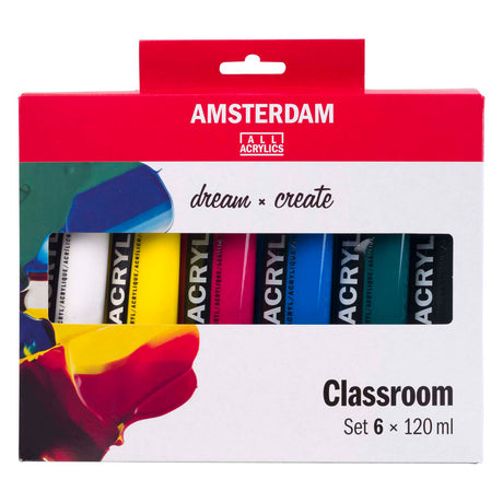 Bruynzeel Amsterdam série standard ensemble éducatif de peinture acrylique 120 ml, 6 pcs.