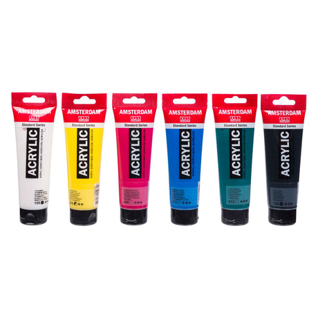 Ensemble éducatif de peinture acrylique série standard Amsterdam | 6x120 ml