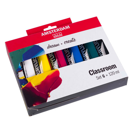 Ensemble éducatif de peinture acrylique série standard Amsterdam | 6x120 ml