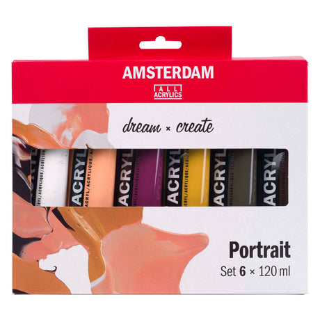 Ensemble de portraits de peinture acrylique série standard Amsterdam | 6x120 ml