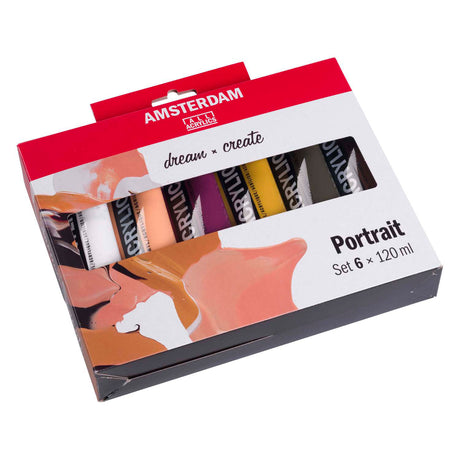 Ensemble de portraits de peinture acrylique série standard Amsterdam | 6x120 ml