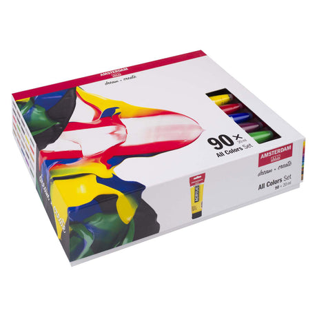 Ensemble complet de peinture acrylique série standard Amsterdam | 90 × 20 ml