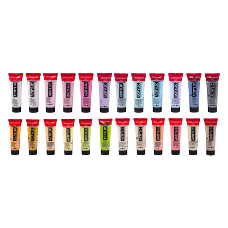 Bruynzeel Amsterdam série standard peinture acrylique couleurs douces set 20ml, 24 pcs.