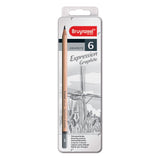 Crayons graphite expression Bruynzeel - boîte métallique - 6 pièces
