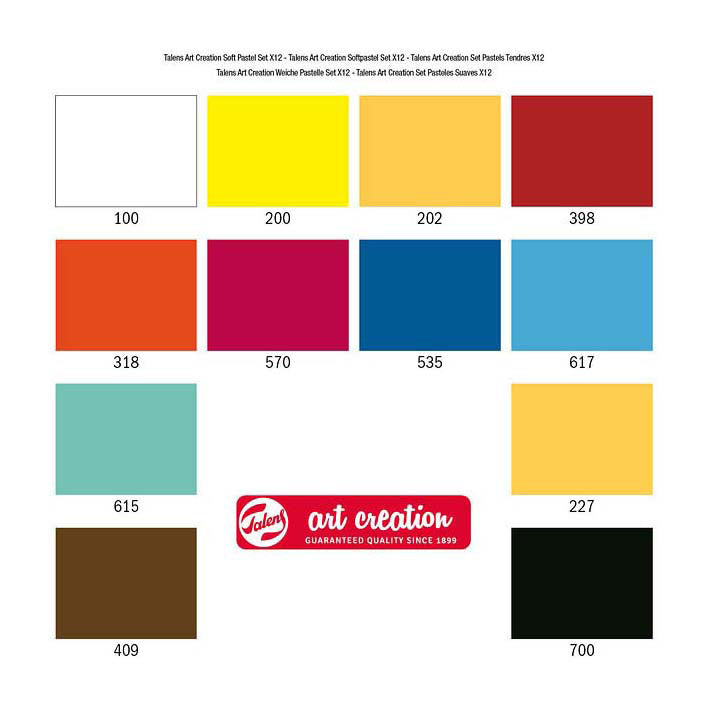 Talens art création pastels doux, 12 pcs.