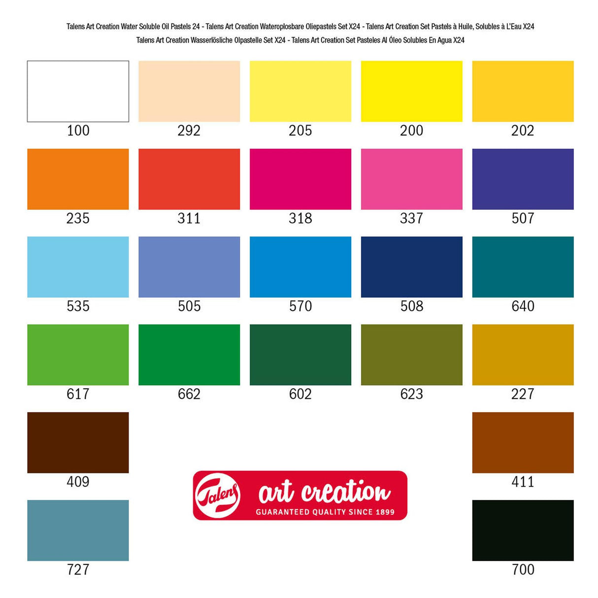 Talens art création pastels à l'huile solubles dans l'eau, 24 pcs.