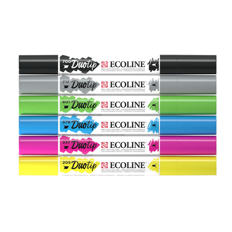 Ensemble de base de marqueurs Talens Ecoline Duotip, 6 pcs.