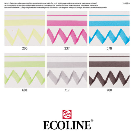 Ensemble de base de marqueurs Talens Ecoline Duotip, 6 pcs.