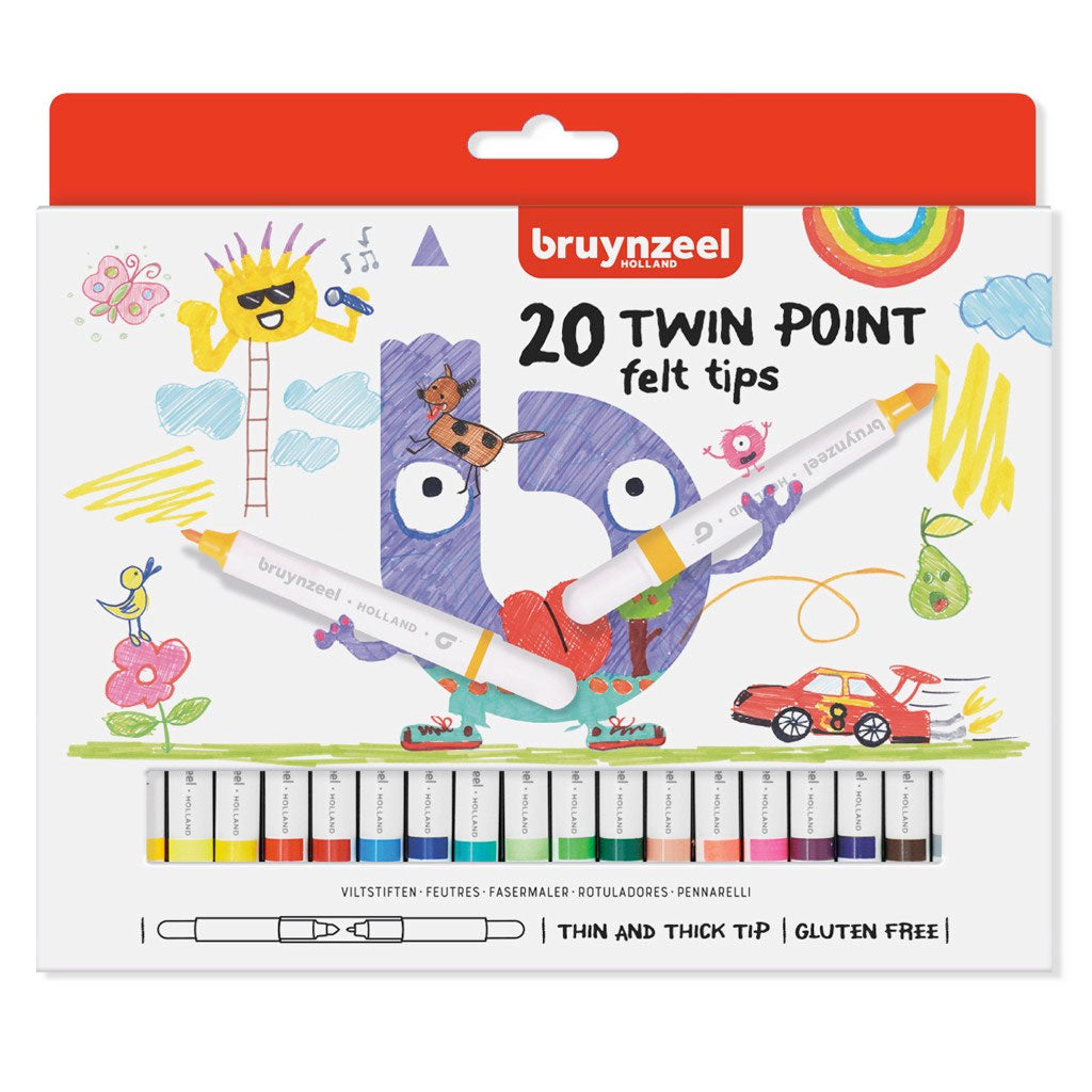 Bruynzeel fühlte -Tip Stifte Twin Point 20 Stücke