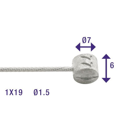 Câbles intérieurs REM 2250 mm en acier inoxydable Ø1,5 mm Weinmann