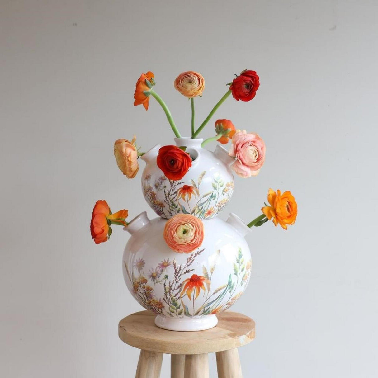 Idées vase tulipe 4 saisons avec imprimé grand ø18cm rose