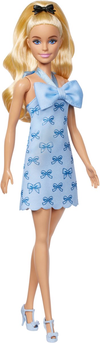 Poupée Barbie fashionista avec nœuds bleus