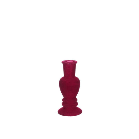 Idées vase bougeoir 4 saisons Venise velours cerise ø6cm