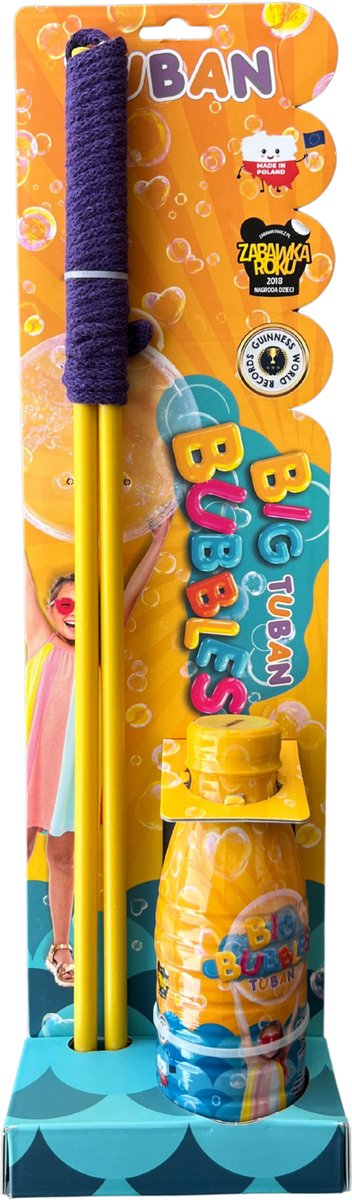 Jouets Tuban - ensemble de bulles géantes avec un bâton à bulles géant et 400 ml de liquide.