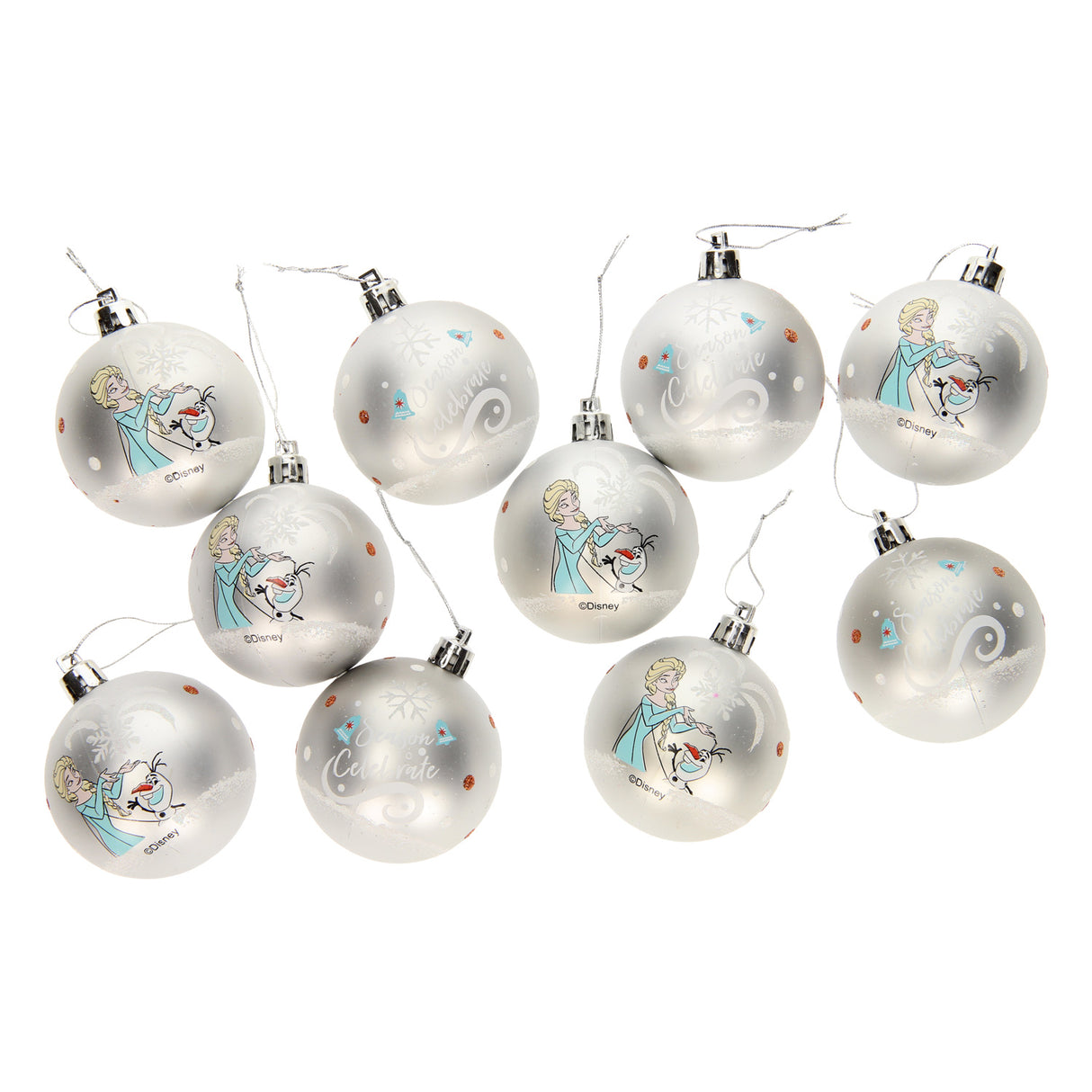 Disney kinder kerstballen frozen ii zilver, 10x6cm
