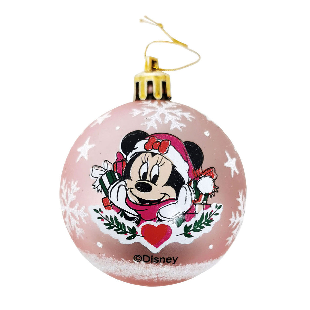 Disney kinder kerstballen minnie mouse roze , 10st.