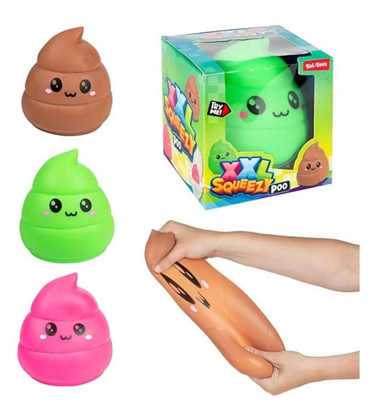 Toi-toys fun pétrissage étron riant xxl extensible, 13cm