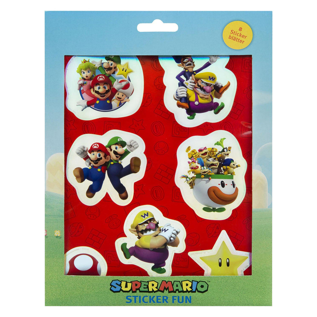Ensemble d'autocollants Super Mario sous licence pour enfants