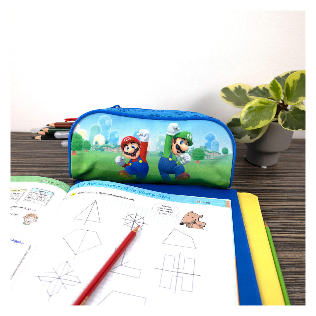Trousse à crayons super mario sous licence pour enfants - fournitures scolaires super mario